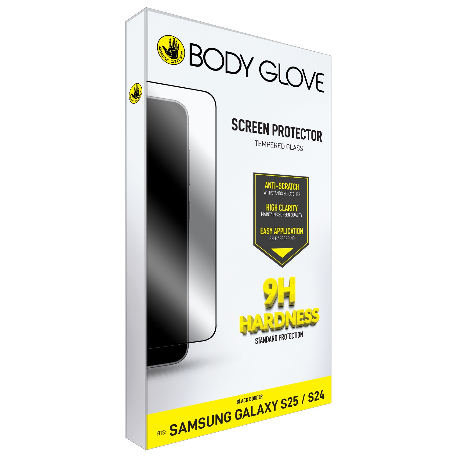 Body Glove Tempered Glass Screen Protector - Samsung Galaxy S25 - Black Border - Image 5