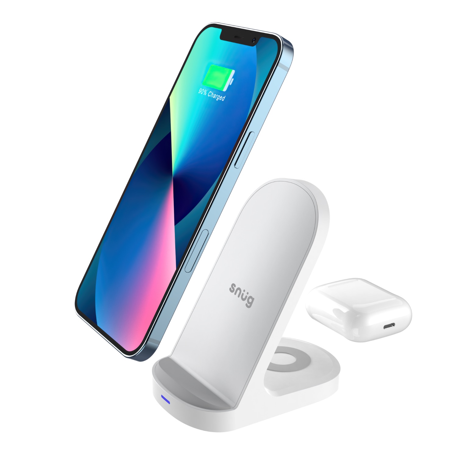 Snug Wireless 2-In-1 Stand Charger 15W - White - Image 3