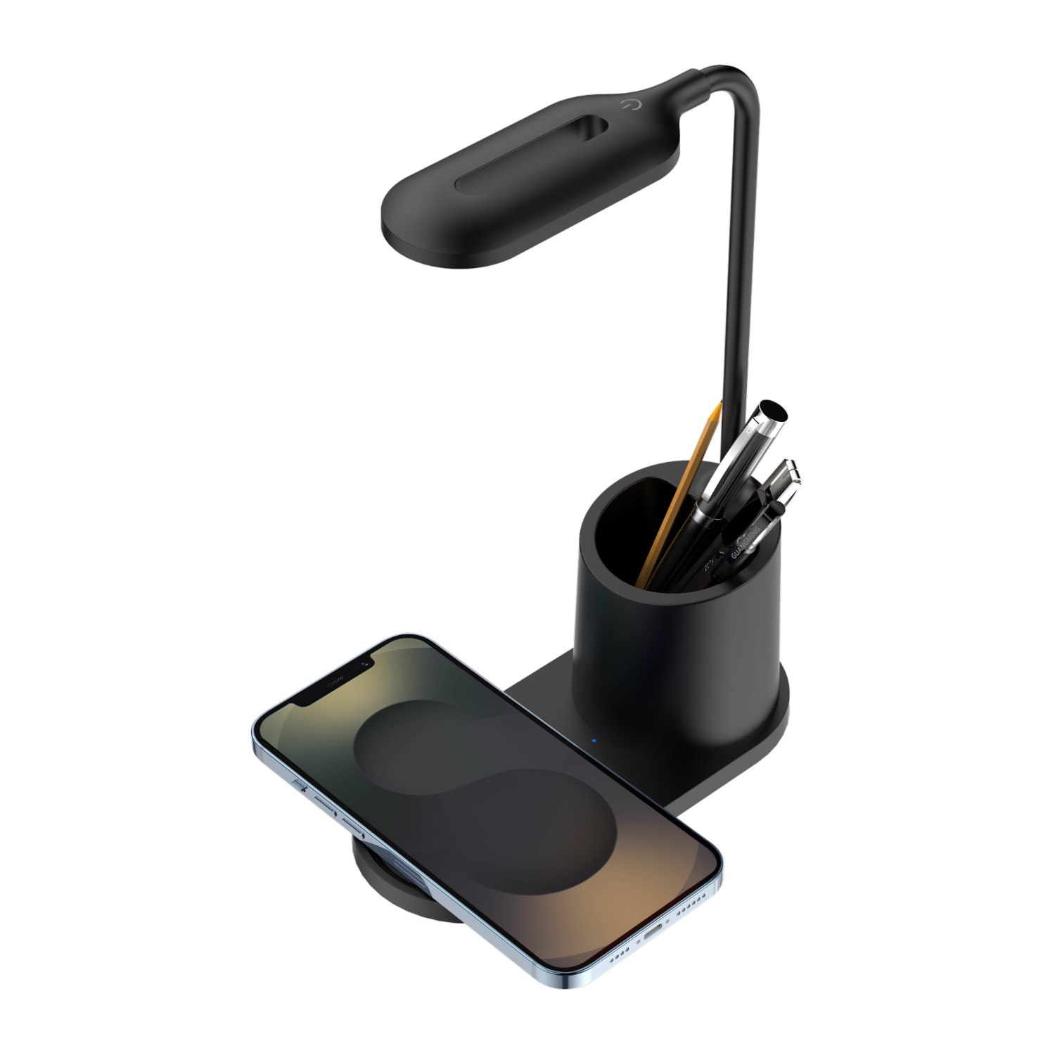 Snug LED Wireless Charger Pad With Pen Holder 15W - Black - Image 7
