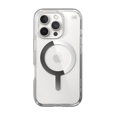 Speck Presidio Perfect Clear MagSafe Case - Apple iPhone 16 Pro - Clear & Chrome