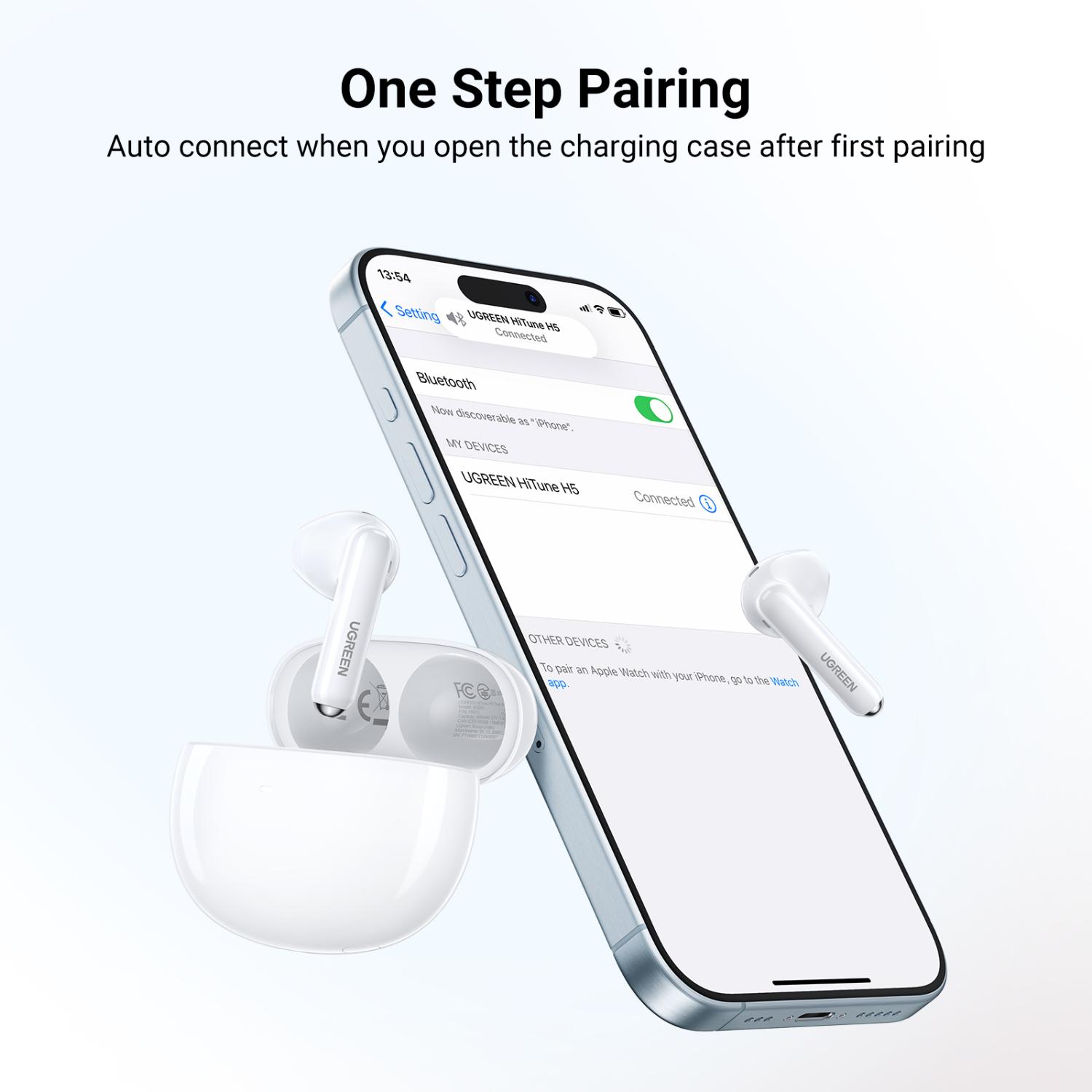 UGREEN HiTune H5 True Wireless Earbuds - White - Image 3