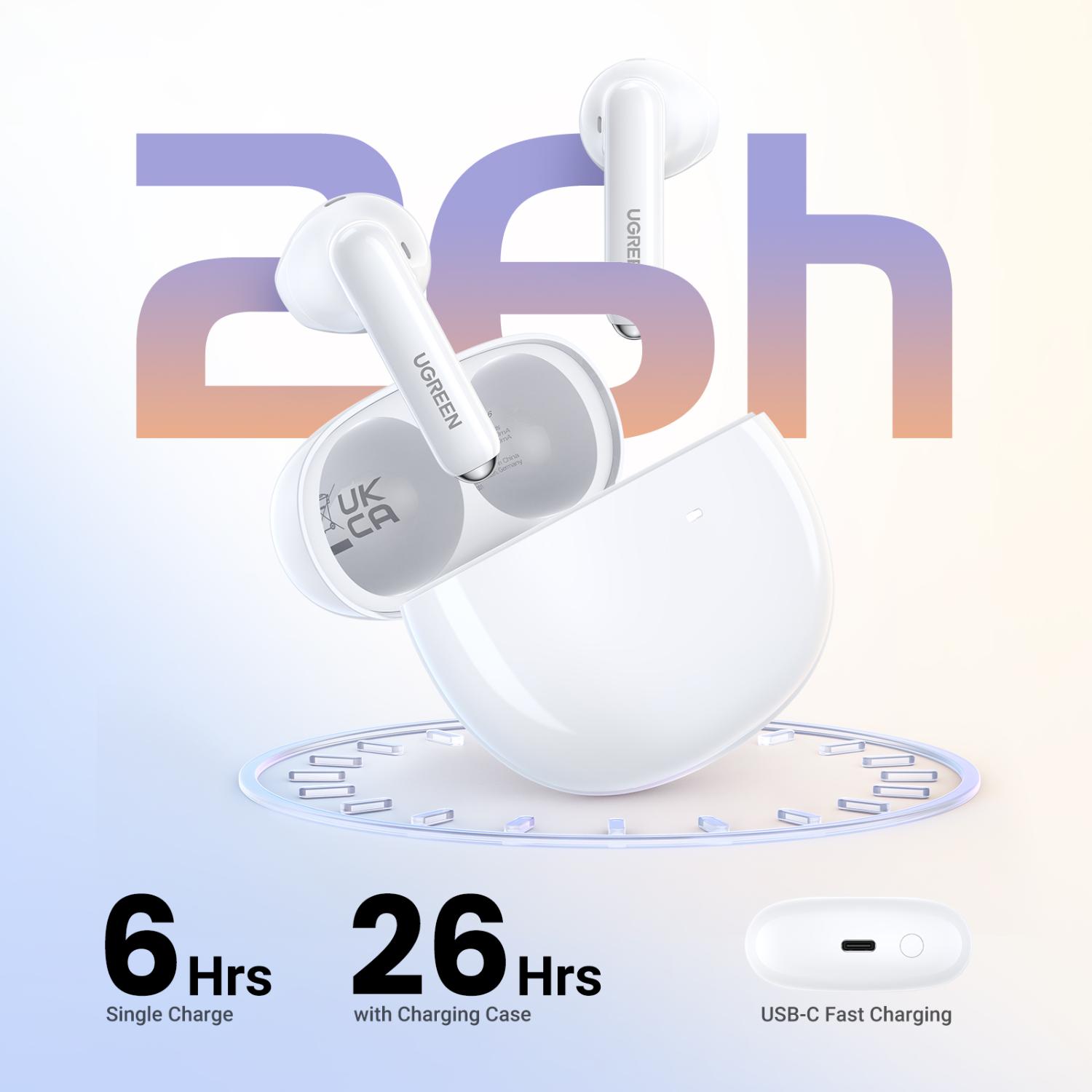 UGREEN HiTune H5 True Wireless Earbuds - White - Image 4